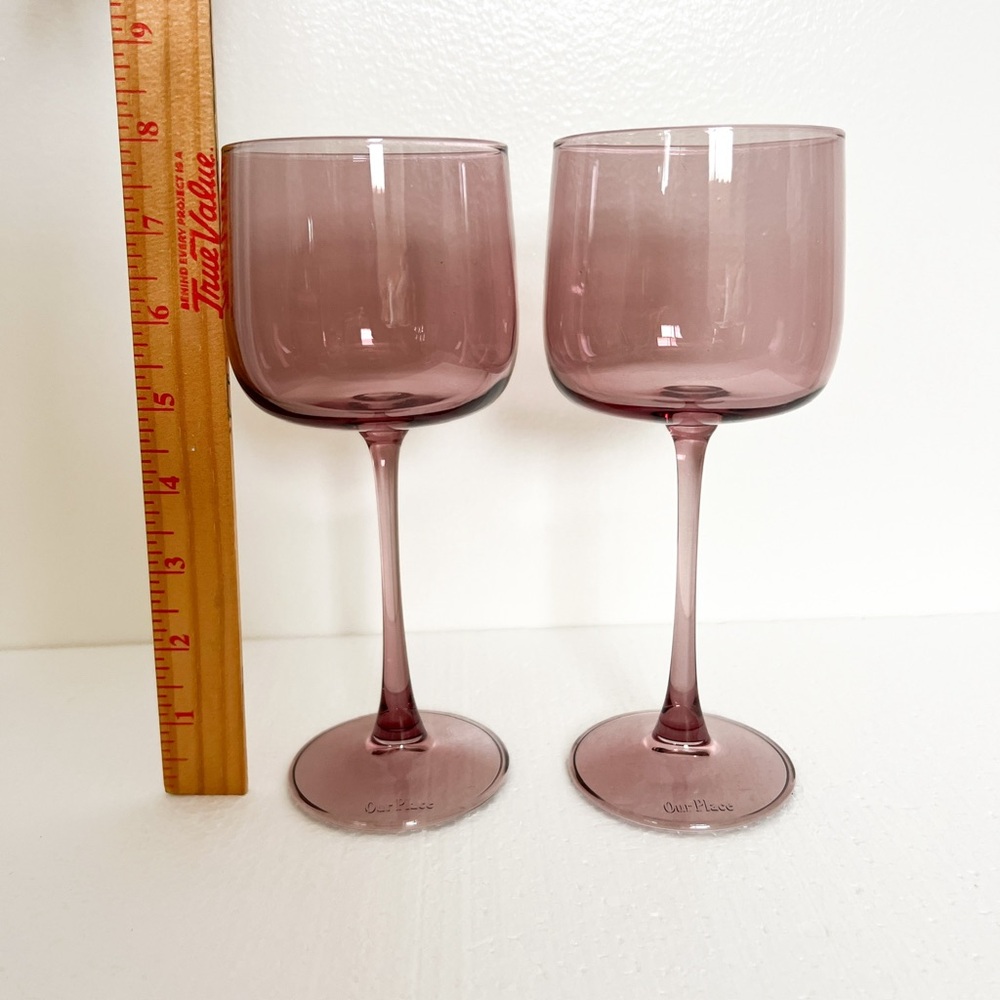 Our Place amethyst tinted stemmed wine glasses. set of 2 - Picture 2 of 7
